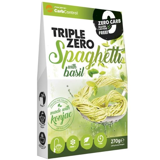 Bazsalikomos spagetti konjac tészta 270g Triple Zero
