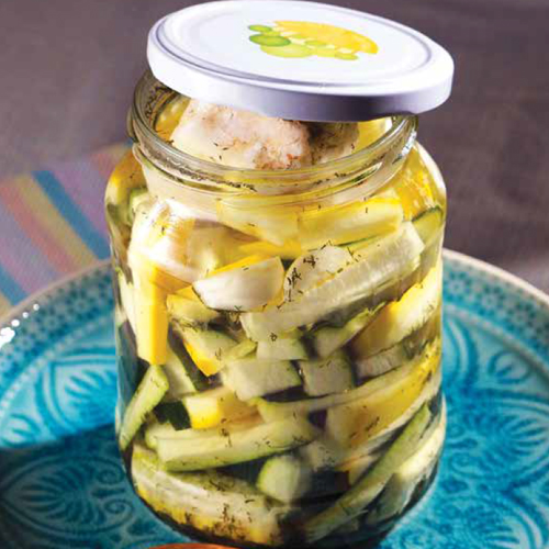 fermentált kapros cukkini