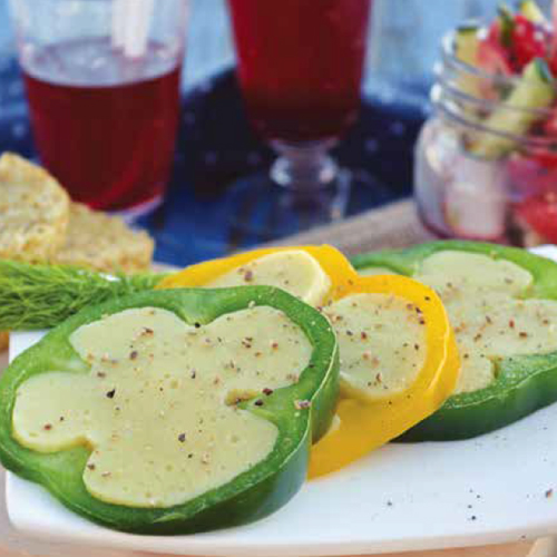 vegán sajttal töltött paprikakarikák