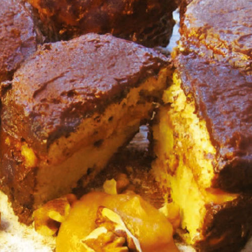 Zserbó-muffin körtével újragondolva
