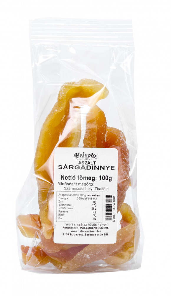 Aszalt sárgadinnye cukor és kénmentes 100g Paleolit Aszalt sárgadinnye cukor és kénmentes 100g Paleolit