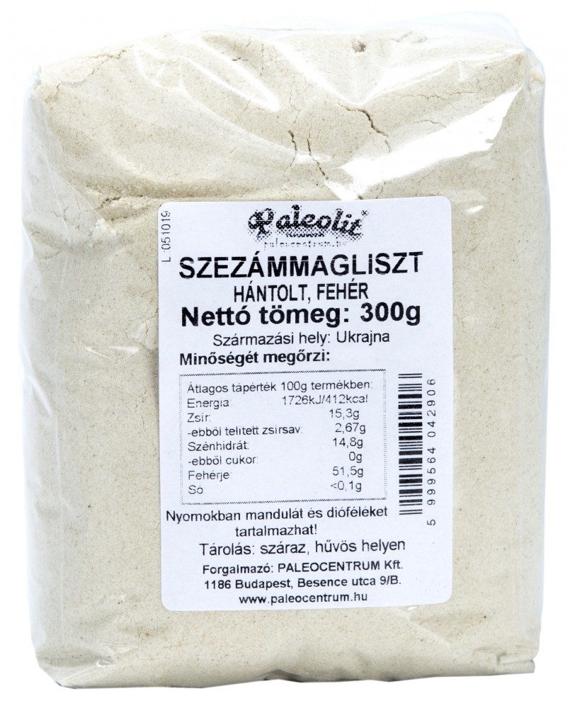 Szezámmagliszt hántolt, fehér 300g Paleolit Szezámmagliszt hántolt, fehér 300g Paleolit