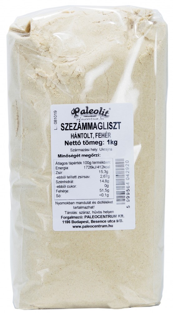 Szezámmagliszt hántolt, fehér 1kg Paleolit Szezámmagliszt hántolt, fehér 1kg Paleolit