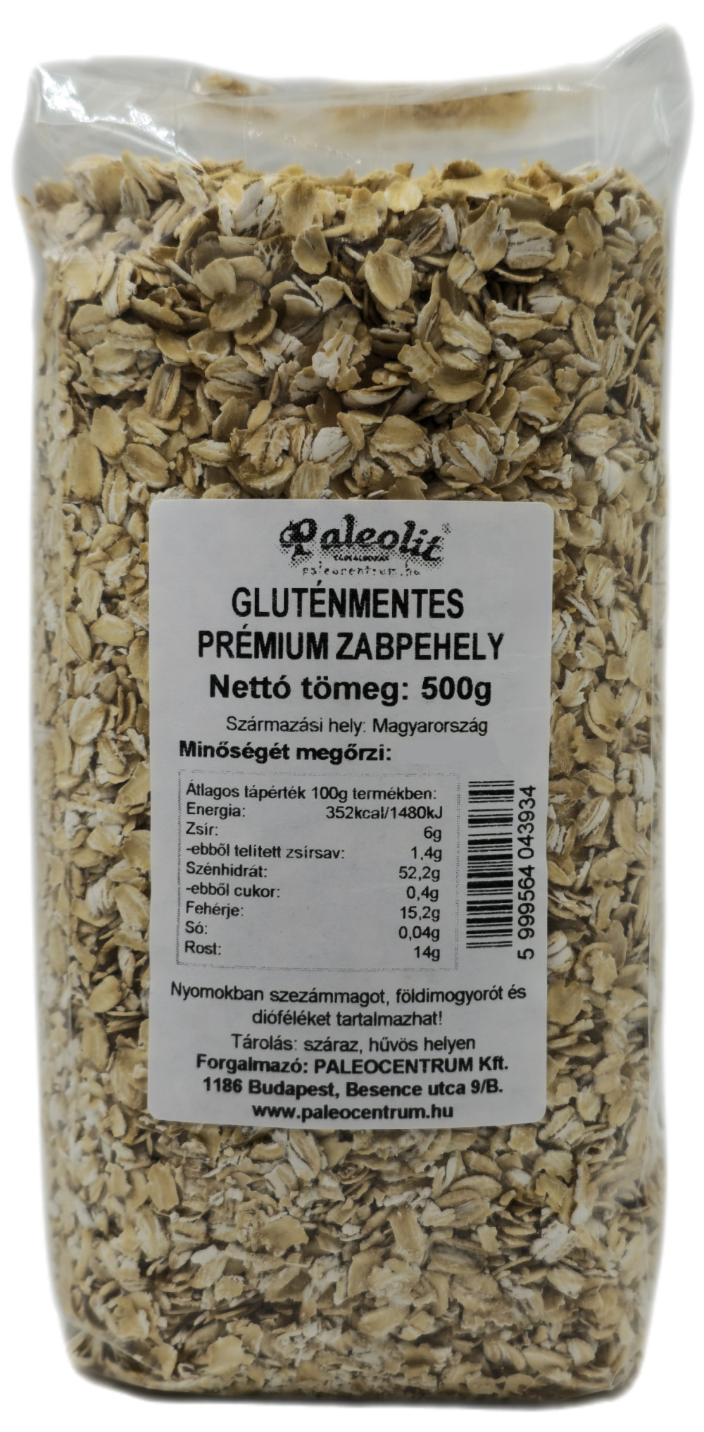 Gluténmentes zabpehely 500g Paleolit Gluténmentes zabpehely 500g Paleolit