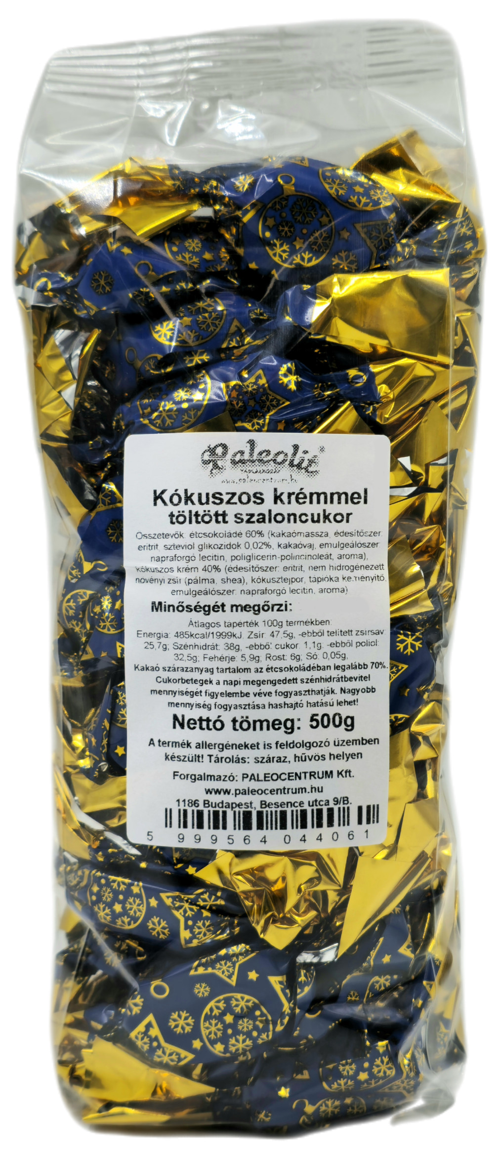 Kókuszos krémmel töltött szaloncukor 500g Paleolit Kókuszos krémmel töltött szaloncukor 500g Paleolit