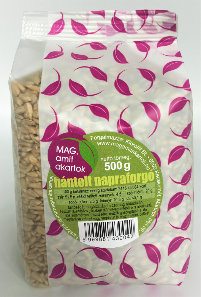 Napraforgó hántolt 500g Klorofill Napraforgó hántolt 500g Klorofill