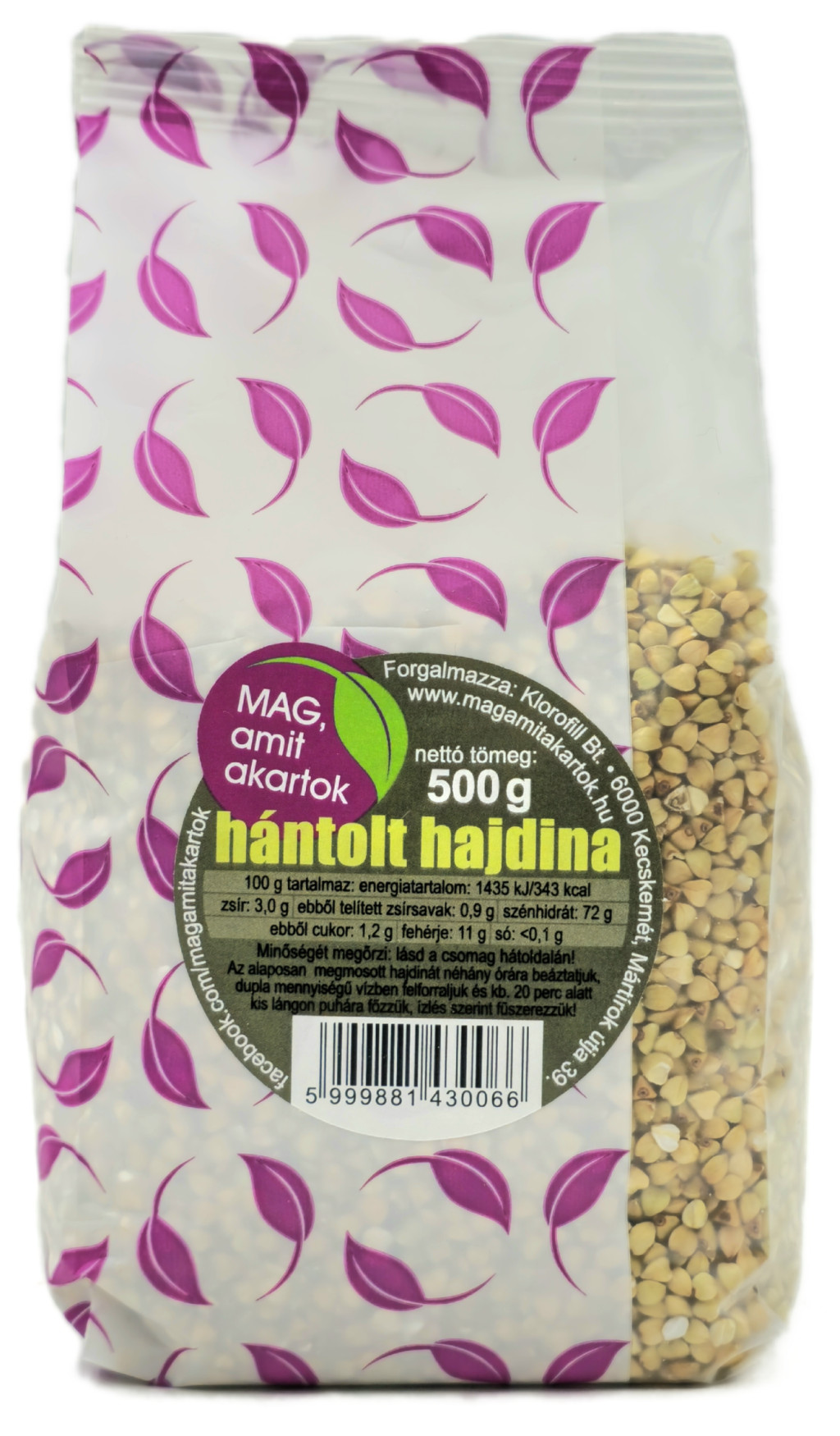 Hajdina hántolt 500g Klorofill Hajdina hántolt 500g Klorofill