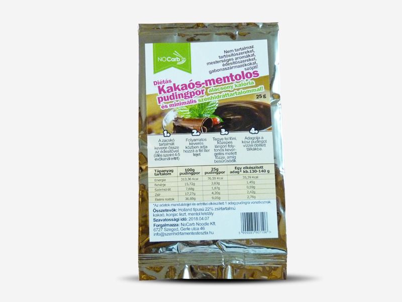 Kakaós-mentolos pudingpor 25g NoCarb Kakaós-mentolos pudingpor 25g NoCarb