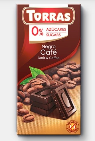 Kávés étcsokoládé maltitollal 75g TORRAS Kávés étcsokoládé maltitollal 75g TORRAS